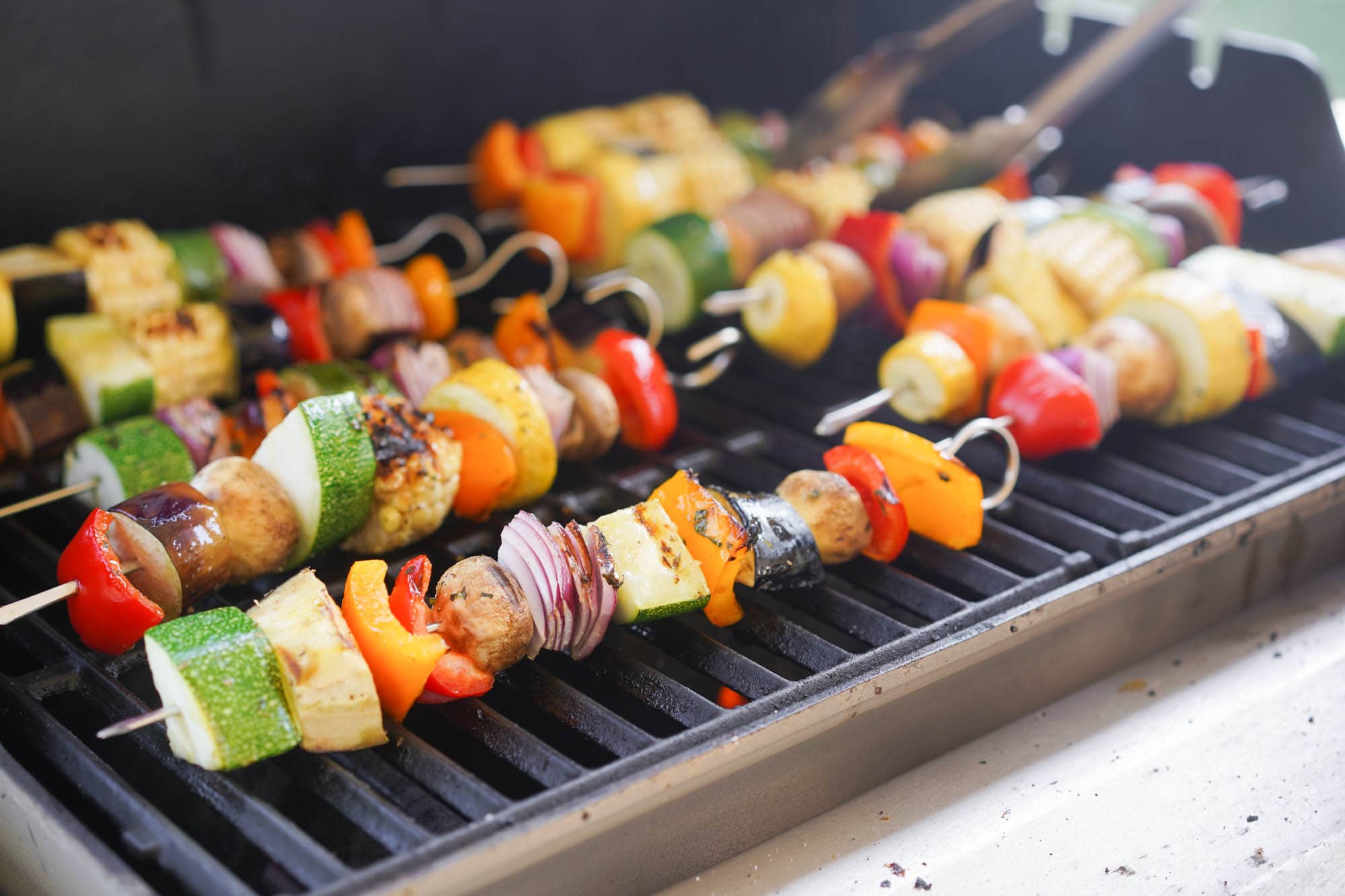 Veggie Kabobs Grilled Vegetable Skewers Hungry Huy